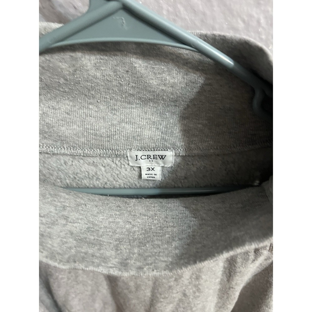 J Crew Wide Button Sweatshirt Womens GrayHigh Neck Long Sleeve Size 3X - Picture 6 of 7